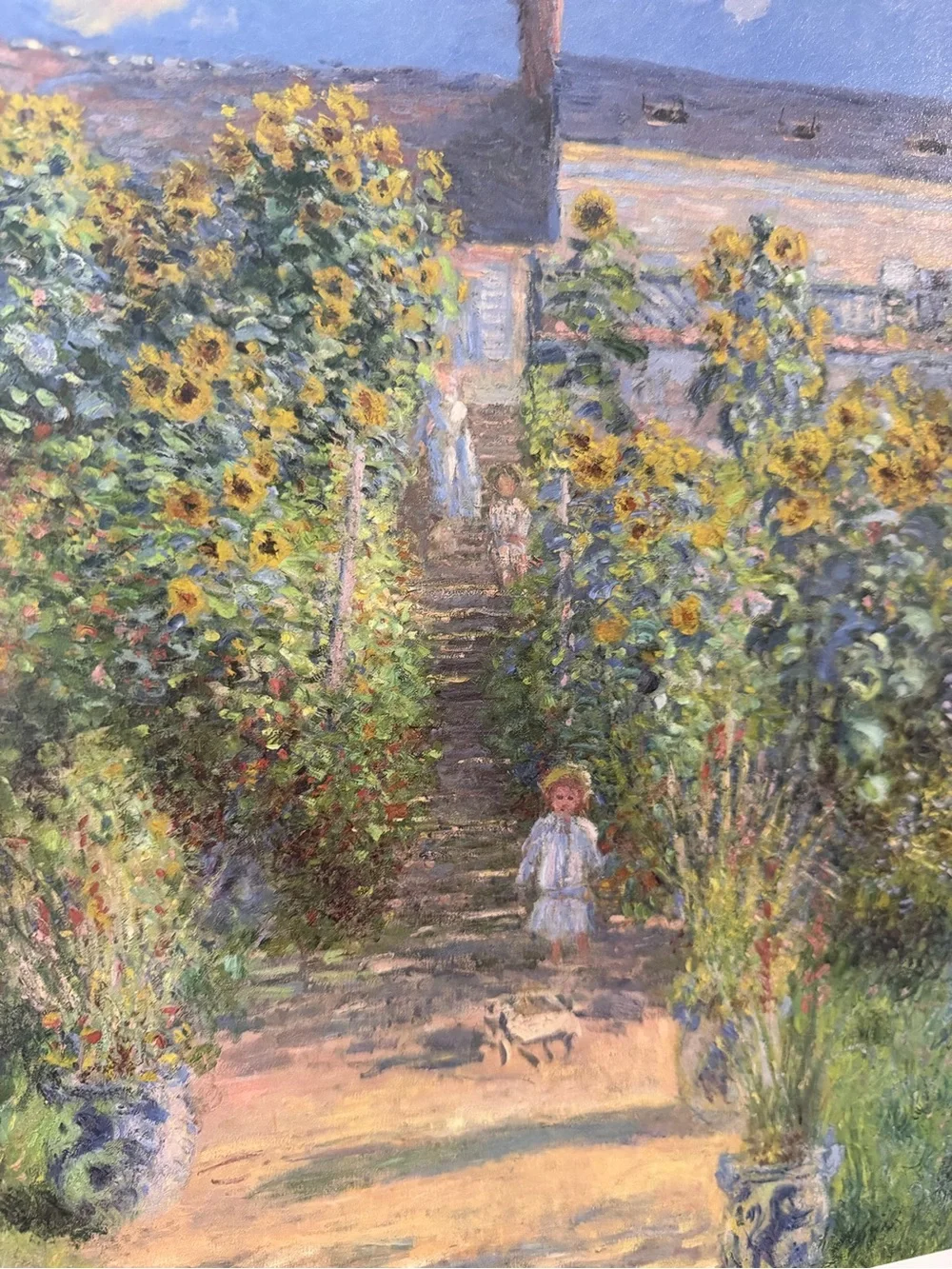 19x16”The Artist's Garden at Vétheuil by Claude Monet Print with golden frame